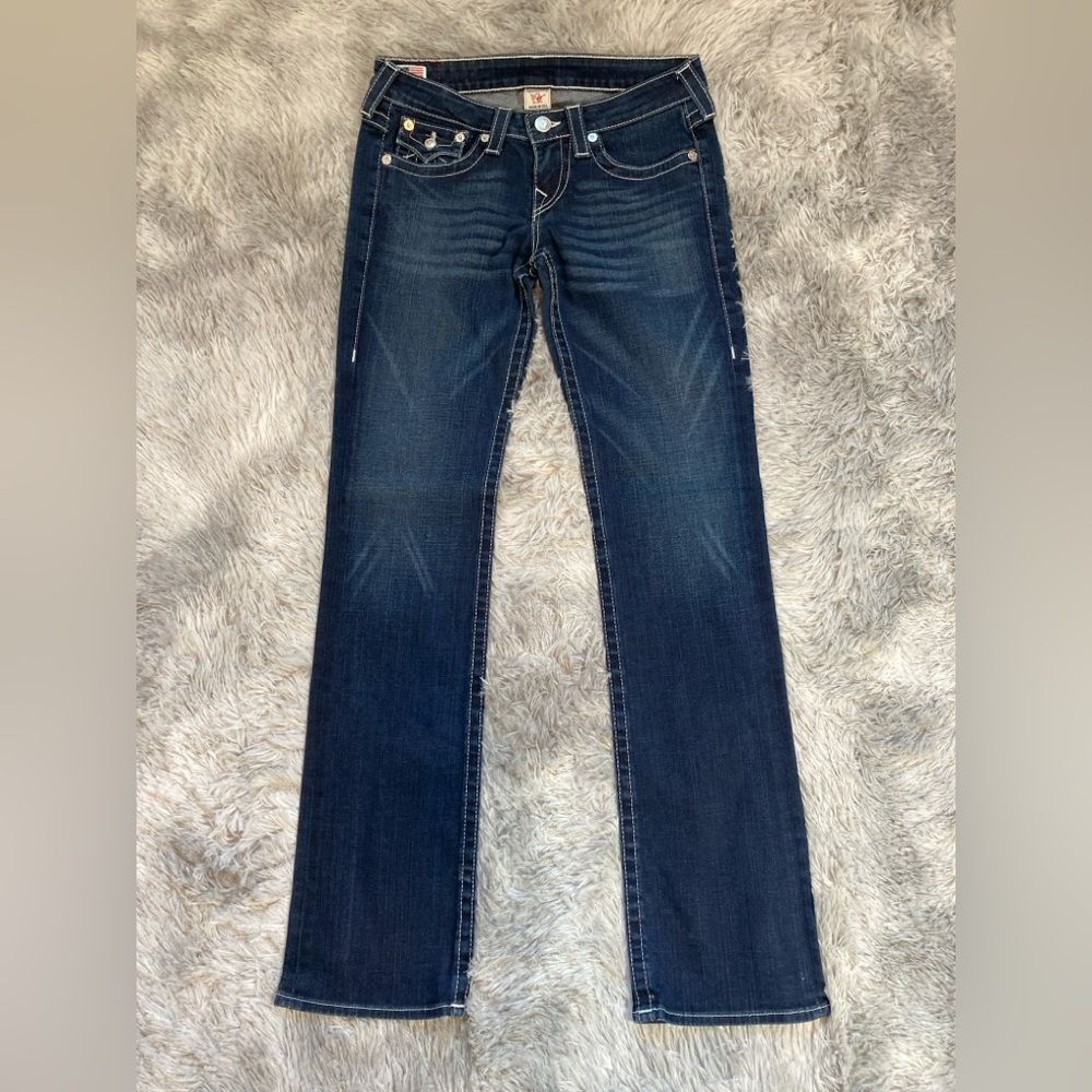 True Religion Dark Wash Women's Straight Leg Jeans